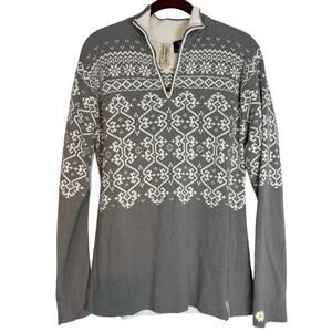 Obermeyer Nordic ski sweater 1/4 zip preppy